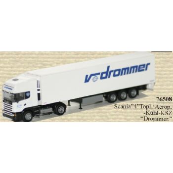 Scania 4 Topline/Aerop., Kühlkoffer-Sattelzug, v Drommer Internationales Fuhrunternehmen, Crimmitschau - Sachsen