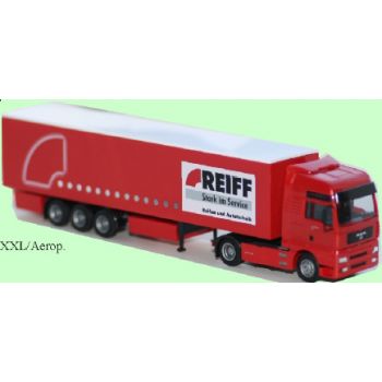MAN TGA XXL/Aerop., Koffersattelzug, REIFF Stark im Service - Reifen und Autotechnik, Hauptsitz Stuttgart