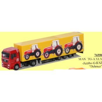 MAN TGA XLX, Jumbo-Gardinenkoffersattelzug, Dehrner, Limburg-Dietkirchen, Hessen