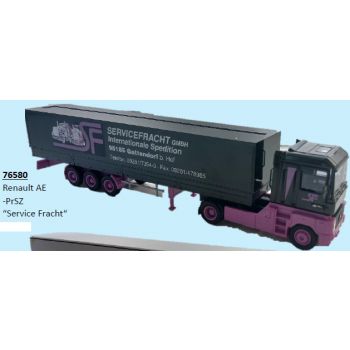 Renault AE, Pritschen-/Planensattelzug, SERVICEFRACHT GmbH, Internationale Spedition Gattendorf bei Hof, Bayern