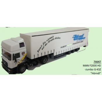 MAN F2000 HD, Jumbo-Gardinen-Koffersattelzug, Hubert Hörndl Transporte GmbH - Damit Sie niemals auf der Strecke bleiben, Hauptsitz Forstinning Bayern