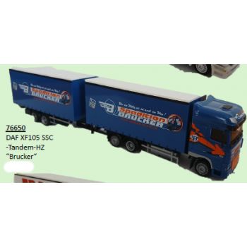 DAF XF105 SSC, Tandem-Hängerzug, Spedition Brucker - Wo ein Willy ist, ist auch ein Weg! - www.spedition-brucker.de - Aalen, Baden-Württemberg
