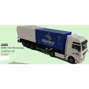 MAN TGX XXL/Aerop., 2x20ft-Container-Sattelzug, CHS - Mietbox