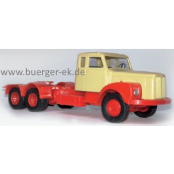 Scania 111 3achs Sattelzugmaschine, beige/rot