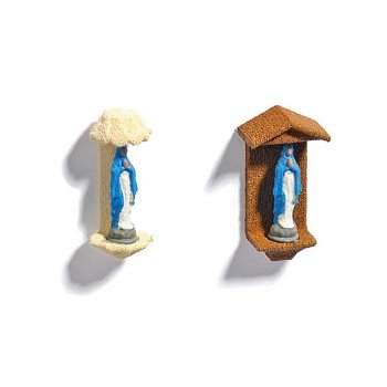 Mini-Ausgestaltungs-Set Hausheilige, 2 typische Marienfiguren zur Befestigung an Hauswänden