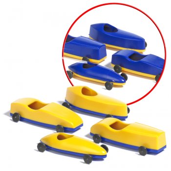 4 Seifenkisten in verschiedenen Farben