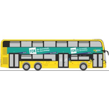 Alexander Dennis Enviro 500, Doppelstockomnibus, BVG - Berliner Verkehrsbetriebe, FOM Die Hochsule. Für Berufstätige.