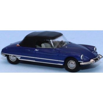 Citroen DS 19 Cabriolet, geschlossenes Verdeck, Imperial königsblau, Baujahr 1963-1967, (Modell von Brekina)