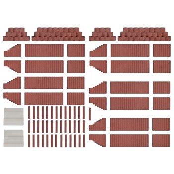 Pflanzsteine und Palisaden, rotbraun