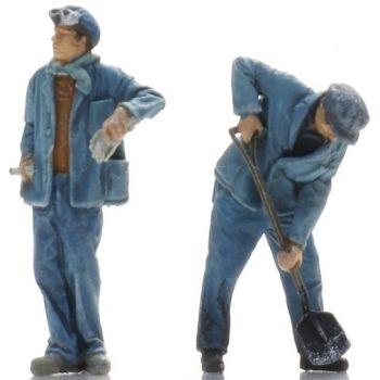 Dampflokpersonal bei der Arbeit, 2 Figuren, SNCF - Frankreich, Bausatz unbemalt