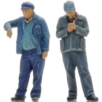 Dampflokpersonal bei der Pause, 2 Figuren, SNCF - Frankreich, Bausatz unbemalt