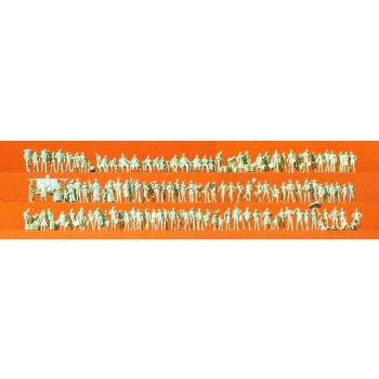 Reisende, Passanten, verschiedene Personengruppen, 125 unbemalte Figuren, Maßstab 1:160