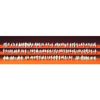 Sitzende Personen, 120 unbemalte Figuren, Maßstab 1:160