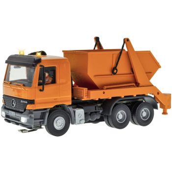 Mercedes-Benz Actros 3-achs Absetzkipper mit Rundumleuchten, kommunalorange, Basis Funktionsmodell CarMotion