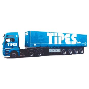 MAN TGX XXL, Gardinenkoffersattelzug, TIPES