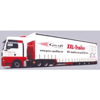 MAN TGX XXL/Aerop. - Jumbo-Gardinenkoffersattelzug, Graß