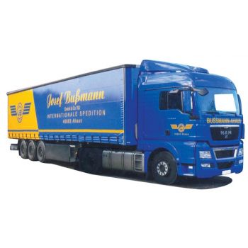 MAN TGX XLX/Aerop., Gardinenkoffersattelzug, Bußmann