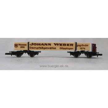 Märklin Museumswagen 1992, Johann Weber Dampfsägewerke Göppingen gegründet 1874, Museum 1992 (Langholzwagen)