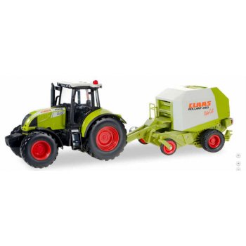 Claas Arion 540 Traktor mit Claas Rollant 250 Strohpresse