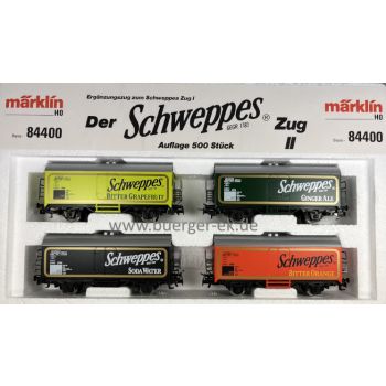 Schweppes Zug II, 4 Wagen (4415): 1) Schweppes Bitter Grapefruit 2) Schweppes Ginger Ale 3) Schweppes Soda Water 4) Schweppes Bitter Orange