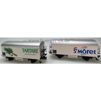 Käsewagen-Set Frankreich 2 Gedeckte Güterwagen (4415): TARTARE ail et Fines Herbes, ST Moret