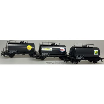 Simotra Kesselwagenset Frankreich, 3 Kesselwagen SNCF: Simotra Esso, SHELL, BP