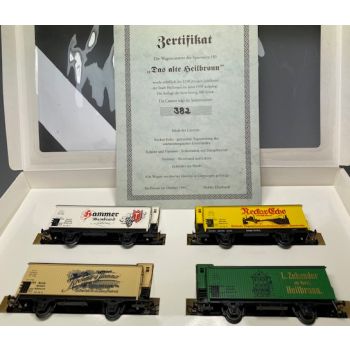 Das alte Heilbronn, 4 Bremserhauswagen (4680): Hammer Weinbrand Liköre / Neckar-Echo Tageszeitung / Kraemer&Flammer / L.Zehender am Markt Heilbronn,