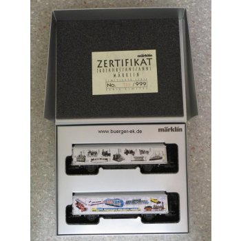 Märklin 140 Jahre, 1859 1999 (Schweiz), Wagen-Set mit 2 Schiebewandwagen (4735),