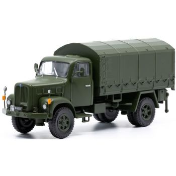 Saurer 2DM Militär-LKW Pritsche/Plane, Plane geschlossen, Schweiz, oliv