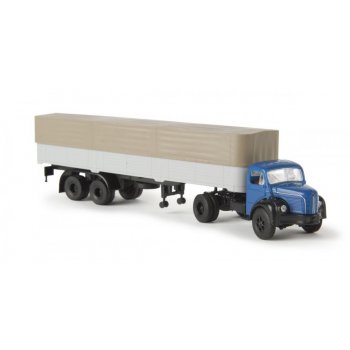 Berliet GLR 8 Pritsche-/Planen-Sattelzug, blau/silbergrau