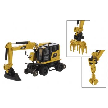 Cat M323F Zweiwegebagger, signalgelb