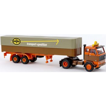 Volvo F89 Pritsche/Planensattelzug, DATRA transport-spedition, Dänemark, Baujahr 1972