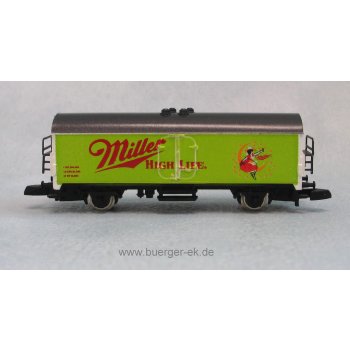 Miller High Life (Bierwagen U.S.A., Wagen giftgrün, Stirnseiten weiß/silbergrau)