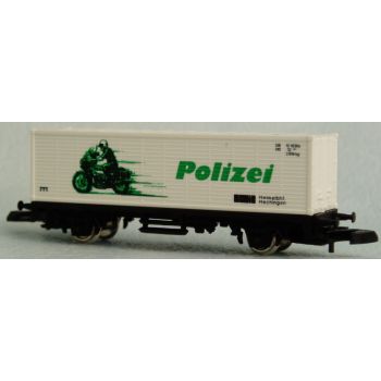 Containerwagen 'POLIZEI' mit Kradfahrerabbildung, Spur Z, mini-club