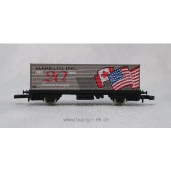 MÄRKLIN INC. 1980 2000 20th. Anniversary (Containerwagen silbern, Abbildung der Flagge von Kanada und den USA)