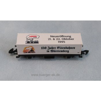 Märklin Museum Neueröffnung 21. & 22. Oktober 1995, märklin 150 Jahre Eisenbahnen in Württemberg (Containerwagen mit Dachbedruckung !)