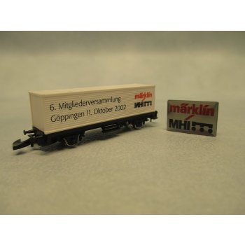 märklin MHI 6. Mitgliederversammlung Göppingen 11.Oktober 2002 MHI, wechselseitige Bedruckung mit Abbildung grauer Stromliniendampflok, in spezieller