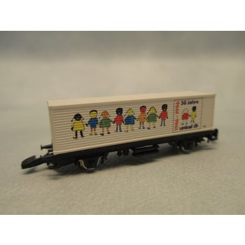 50 Jahre Unicef 1946 - 1996, Containerwagen (8617) mit Signet und Abbildung, spezielle Verpackung mit Aufschrift: Mit den besten Wünschen zum