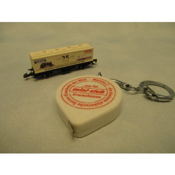 Märklin mini-club 25 Jahre 1972 1997 Die kleinste elektrische Serien-Eisenbahn der Welt märklin Z, Containerwagen (8617) mit Dachbedruckung, seitliche