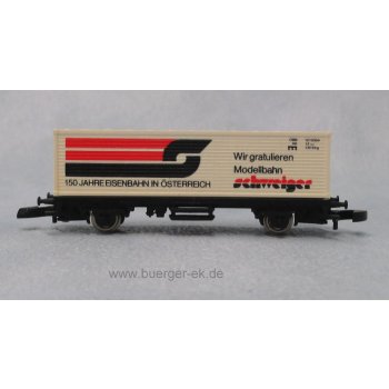 Modellbahn Schweiger 150 Jahre Eisenbahn in Österreich, Wir gratulieren (Containerwagen)