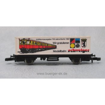 Modellbahn Schweiger 750 Jahre Berlin 1987, S-Bahn Abbildung, Wir gratulieren (Containerwagen)