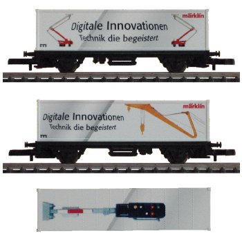 Digitale Innovationen Technik die begeistert,  55.Spielwarenmesse Nürnberg 2004 (Containerwagen), wechselseitige Bedruckung