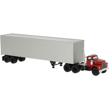 Dodge LCF CT900, US-Koffersattelzug, Zugmaschine rot, Baujahr 1960