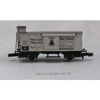 Märklin Museumswagen 1996 Papierfabrik Salach, Museum 1996 (Altbaugüterwagen mit Bremserhaus und Schiebetüren)