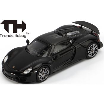 Porsche 918 Spyder, schwarz, Dach und Motorabdeckung abnehmbar, Trends Hobby, Maßstab 1:64