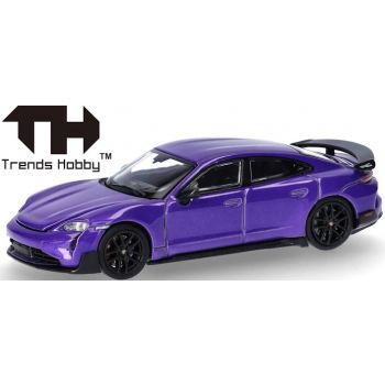 Porsche Taycan Turbo GT- lila, Motorhaube zum öffnen, Trends Hobby, Maßstab 1:64
