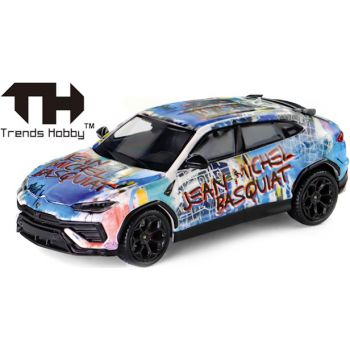 Lamborghini Urus Performance x Jean Michel Basquiat - Matte White, Motorhaube zum öffnen, Trends Hobby, Maßstab 1:64