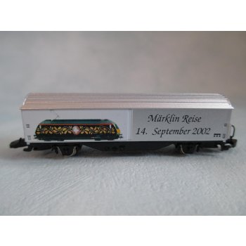 Märklin Reise 14.September 2002 - wechselseitig mit: Voyage Märklin 14 septembre 2002, (Abbildung einer Schweizer E-Lok)
