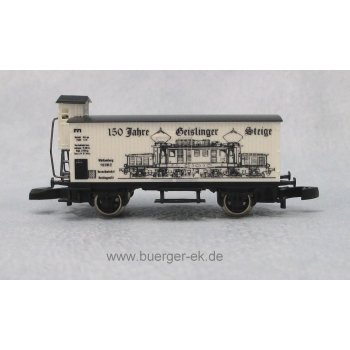 Geislinger Steige 150 Jahre (Gedeckter Altbaugüterwagen mit Bremserhaus, skizzierte Abbildung E94)