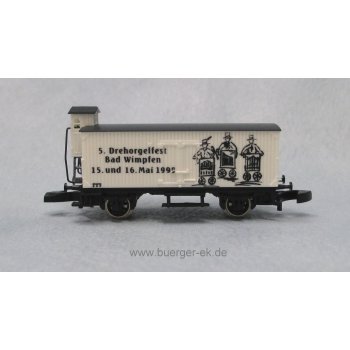 Drehorgelfest 5. Bad Wimpfen 15. und 16.Mai 1999 (Gedeckter Altbaugüterwagen mit Bremserhaus)